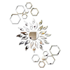 Bikri Kendra Sun with Hexagon Rings 12-3D Acrylic Decorative Mirror Wall Stickers