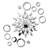 Bikri Kendra Sun with Rings 12-3D Acrylic Mirror Wall Stickers Premium Collection Silver