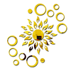Bikri Kendra Sun with Rings 12-3D Acrylic Mirror Wall Stickers Premium Collection Golden