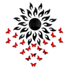 Bikri Kendra Sun Black with 20 Red Butterfly 3D Acrylic Mirror Stickers for Wall