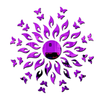 Bikri Kendra Art BK154 Sun Purple with 20 Purple Butterfly 3D Acrylic Mirror Stickers for Wall