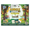 GiniMini Jungle Jumble 3-in-1 Jigsaw Puzzle - 20 Pieces, Image Hunt & Guess & Go Cards - Fine Motor, Cognitive, Vocabulary Skills for Kids 3+ Years