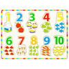 Wishkey Number Board Puzzle Toy with Illustrations, Montessori for Pre-Schooler Kids, Wooden Educational Puzzles