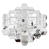 Bikri Kendra Hexagon 30 Stickers for Wall Acrylic Wall Decor Hexagonal Mirror Sticker Mirror Stickers