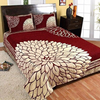 Fresh From Loom Floral Chenille Velvet 500 TC 1 Double Bed King Size Bedsheet with 2 Pillow Cover Marigold Wine