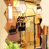 Bikri Kendra Hexagon 20 Golden Stickers for Wall Hexagon Mirror Acrylic Mirror Sticker Hexagonal Wall Sticker