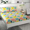 The Home Style Cotton Feel Glace Cotton Elastic Fitted Printed Queen Size Double Bed Bedsheet with 2 Pillow Cover Upto 350 tc Pastel Palette