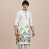 Anouk Men Ethnic Motifs Embroidered Thread Work Mandarin Collar Pure Cotton Straight Kurta