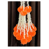 Artificial Rajnigandha & Clustered Marigold Strings 2.33 ft Dark Orange