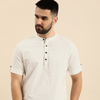 Anouk Men Solid Mandarin Collar Short Kurta