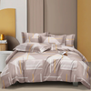 The Home Style Supersoft Cotton King Size Printed Flat Double Bedsheet wih 2 Pillow Cover 400 TC Sand Stone Colour