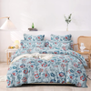 The Home Style Supersoft Cotton Feel Glace Cotton King Size Printed Flat Double Bedsheet wih 2 Pillow Cover 400 TC Bluebell Flower