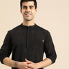 Anouk Men Black Woven Design Short Kurta