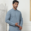 Anouk Grey Ethnic Motifs Embroidered Sequined Kurta