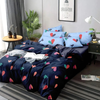 The Home Style 300 TC Cotton Feel Glace Cotton Printed Double Bed Bedsheet with 2 Pillow Cover Blue Heart