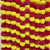 Artificial Marigold Fluffy Flower Garlands Pack of 5 Yellow and Rani Pink