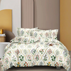 The Home Style Cotton Feel Glace Cotton Elastic Fitted All Around Printed Queen Size Double Bed Bedsheet wih 2 Pillow Cover Floral Paradise