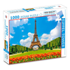 Hello Friend Eiffel Tower Jigsaw Puzzle for Adults and Kids 1000 Piece Puzzle Travel & Landmark