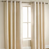 Homefab India Pack of 2 Royal Silky Cream Long Door Curtains with Stainless Steel Eyelets 9 feet Curtain