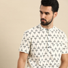 Anouk Men White & Black Ethnic Motifs Printed Short Kurta