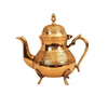 Indian Art Villa Leaf Design Brass Mughlai Tea Pot with Lid | 750 ml, Gold