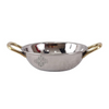 Indian Art Villa Steel Kadhai Wok Brass Handle 500 ml Capacity - 318 gms