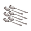 IndianArtVilla Matt Finsh Stainless Steel Serving Soup Spoon Cutlery Set, 6 Pieces