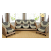 Nendle Luxurious Cotton Abstract Design 5 Seater Sofa Cover Set- 6 Pieces (Black)