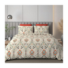 Decomizer Cotton Feel Printed King Size Double Bed Bedsheet With 2 Pillow Covers Beige Jaipuri Colour