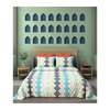 Decomizer Feel Glace Cotton Printed King Size Double Bed Bedsheet with 2 Pillow Covers Zigzag Sqaure Colour