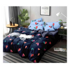 Decomizer Soft Glace Cotton King Size AC 1 Flat Bedsheet and 2 Large Pillow Covers Blue Hearts Colour