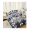 Decomizer Soft Glace Cotton King Size AC Blanket 2 Large Pillow Covers Grey Leaves Colour