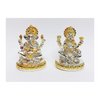 Gold Art India Gold and Silver Plated Laxmi Ganesha Pair Idol Laxmi Devi Gold and Silver Colour