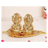 KridayKraft Laxmi Ganesh Metal Statue Laxmi Ganesh Murti with Diya for Pooja