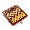 StonKraft Wooden Travel Folding Small Chess Game Board Set + Wooden Magnetic Crafted Pieces