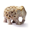 StonKraft Marble Soapstone Carved Elephant Baby Inside Mother's Tummyarble Elephant Baby