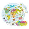 Webby Amazing World Map Jigsaw Floor Puzzle 60 Pcs with 4 Double Sided Flashcards