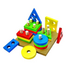 FunBlast Intellectual Geometric Shape Matching Four Column Blocks Educational & Learning