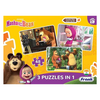 Frank Masha and The Bear (48 Pieces) 3 in 1 Jigsaw Puzzle for Kids for Focus and Memory - 70204