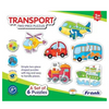 Frank Transport Puzzles - A Set of 6 Two-Piece Shaped Jigsaw Educational Puzzles - 33807