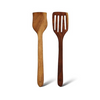 Vesta Homes Neem Wood Spoon Compact Flip Spatula Ladle For Cooking Set Of 2 Kitchen Tools