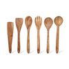 Vesta Homes Neem Wood Spoon Compact Flip Spatula Ladle for Cooking Set of 6 Kitchen Tools