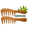 Rufiya Wooden Comb for Women Hair Growth Wood Wide Tooth Detangler for Curly Hair Combo Pack of 2
