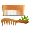 Rufiys Neem Wooden Comb for Curly Hair Women Detangler for Hair Growth Wide Tooth Pack of 2