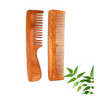 Rufiys Pure Neem Wooden Comb for Hair Growth Wide Tooth Hair comb Dandruff Comb pack of 2