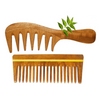 Rufiys Pure Neem Wooden Comb for Women & Men Wide Tooth Hair comb Dandruff Combs pack of 2