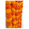 Artificial Marigold Fluffy Flowers Light & Dark Orange 5 Pieces