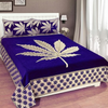 Fresh From Loom Floral Chenille Velvet 500 TC Bed Cover 1 Double Bed King Size Bedsheet with 2 Pillow Cover Autumn Blue