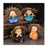 Nrson Set of 4 Baby Hat Monk Buddha Idols Showpiece for Car Dashboard/home Decor
