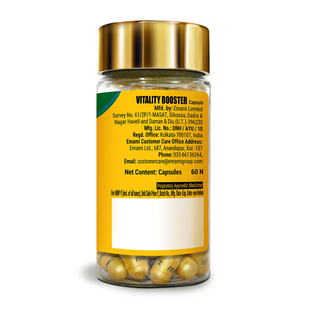 Zandu Vitality Booster Capsules for Vigor, Vitality & Stress Relief (60 Caps)